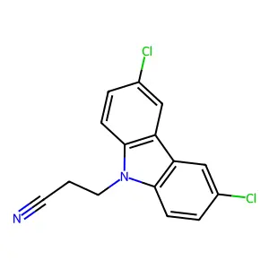 3-(3,6-dichloro-9H-carbazol-9-yl)propanenitrile structure