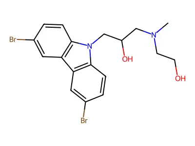 1-(3,6-Dibromo-carbazol-9-yl)-3-[(2-hydroxy-ethyl)-methyl-amino]-propan-2-ol structure