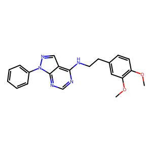 N-[2-(3,4-dimethoxyphenyl)ethyl]-1-phenylpyrazolo[3,4-d]pyrimidin-4-amine structure