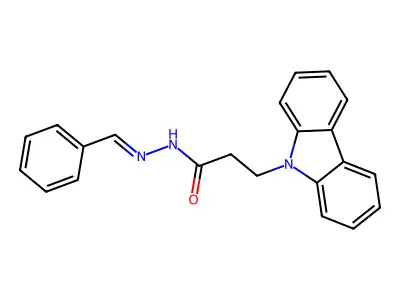 N-[(E)-benzylideneamino]-3-carbazol-9-ylpropanamide structure