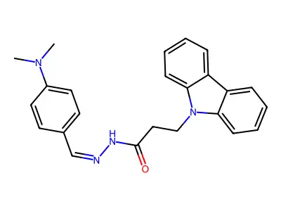 3-Carbazol-9-yl-propionic acid (4-dimethylamino-benzylidene)-hydrazide structure
