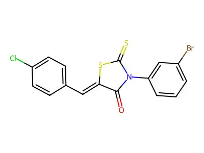 3-(3-Bromophenyl)-5-[(4-chlorophenyl)methylene]-2-thioxo-1,3-thiazolidin-4-one structure