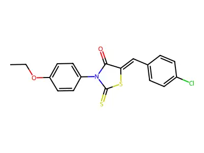 (Z)-5-(4-chlorobenzylidene)-3-(4-ethoxyphenyl)-2-thioxothiazolidin-4-one structure