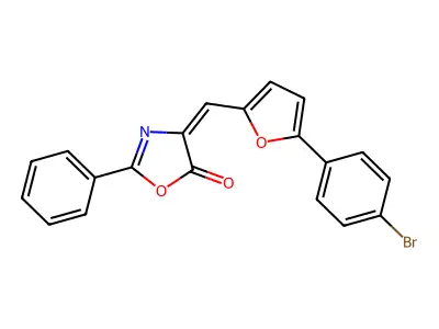 (4E)-4-{[5-(4-bromophenyl)furan-2-yl]methylidene}-2-phenyl-1,3-oxazol-5(4H)-one structure