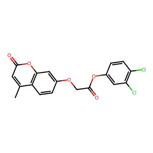 3,4-dichlorophenyl [(4-methyl-2-oxo-2H-chromen-7-yl)oxy]acetate structure