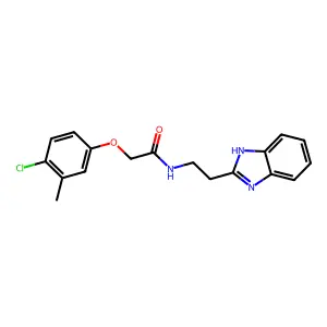 N-[2-(1H-benzimidazol-2-yl)ethyl]-2-(4-chloro-3-methylphenoxy)acetamide structure