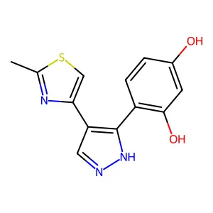4-[4-(2-Methyl-thiazol-4-yl)-1H-pyrazol-3-yl]-benzene-1,3-diol structure