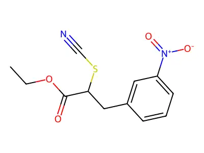 Ethyl 3-(3-nitrophenyl)-2-thiocyanatopropanoate structure