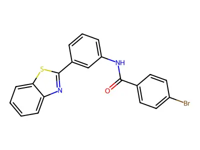 N-[3-(1,3-benzothiazol-2-yl)phenyl]-4-bromobenzamide structure