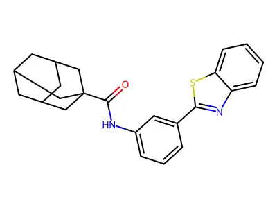 N-[3-(1,3-benzothiazol-2-yl)phenyl]adamantane-1-carboxamide structure