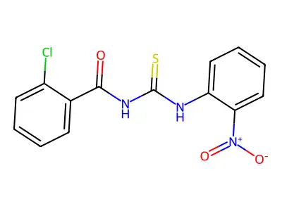 2-chloro-N-[(2-nitrophenyl)carbamothioyl]benzamide structure