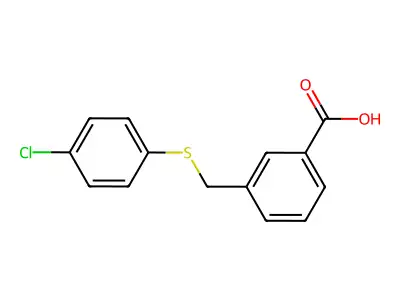 3-{[(4-Chlorophenyl)sulfanyl]methyl}benzoic acid structure