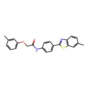 N-[4-(6-methyl-1,3-benzothiazol-2-yl)phenyl]-2-(3-methylphenoxy)acetamide structure