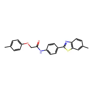 N-[4-(6-methyl-1,3-benzothiazol-2-yl)phenyl]-2-(4-methylphenoxy)acetamide structure