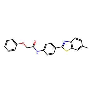 N-[4-(6-methyl-1,3-benzothiazol-2-yl)phenyl]-2-phenoxyacetamide structure