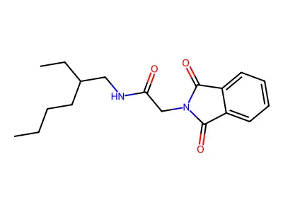 2-(1,3-dioxo-1,3-dihydro-2H-isoindol-2-yl)-N-(2-ethylhexyl)acetamide structure