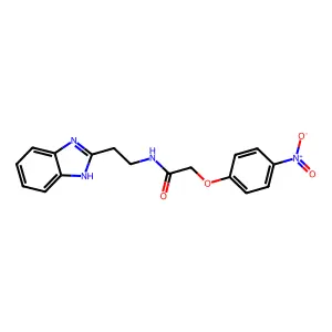 N-[2-(1H-benzimidazol-2-yl)ethyl]-2-(4-nitrophenoxy)acetamide structure