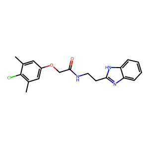 N-[2-(1H-benzimidazol-2-yl)ethyl]-2-(4-chloro-3,5-dimethylphenoxy)acetamide structure