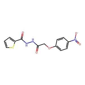 N'-(2-{4-nitrophenoxy}acetyl)-2-thiophenecarbohydrazide structure