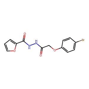 Furan-2-carboxylic acid N'-[2-(4-bromo-phenoxy)-acetyl]-hydrazide structure
