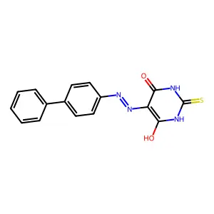 5-[2-(biphenyl-4-yl)hydrazinylidene]-2-thioxodihydropyrimidine-4,6(1H,5H)-dione structure