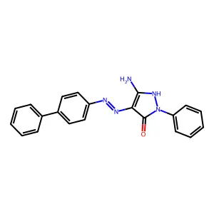 (E)-4-(2-([1,1'-biphenyl]-4-yl)hydrazono)-3-amino-1-phenyl-1H-pyrazol-5(4H)-one structure