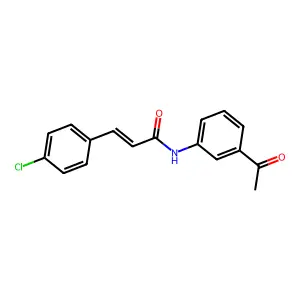 N-(3-acetylphenyl)-3-(4-chlorophenyl)prop-2-enamide structure