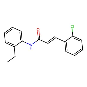 (2E)-3-(2-chlorophenyl)-N-(2-ethylphenyl)prop-2-enamide structure