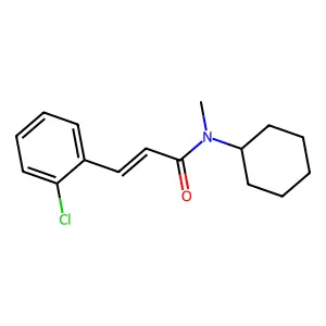 (2E)-3-(2-chlorophenyl)-N-cyclohexyl-N-methylprop-2-enamide structure