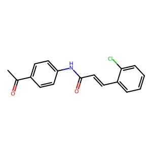 (2E)-N-(4-acetylphenyl)-3-(2-chlorophenyl)prop-2-enamide structure
