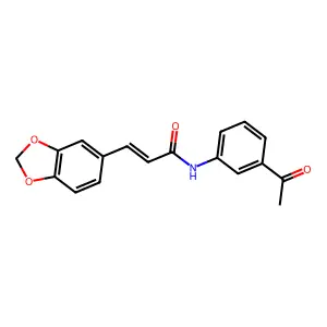 (E)-N-(3-acetylphenyl)-3-(1,3-benzodioxol-5-yl)prop-2-enamide structure