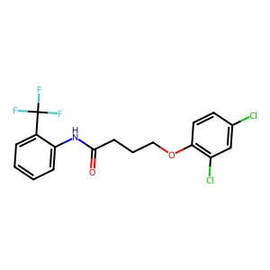 4-(2,4-dichlorophenoxy)-N-[2-(trifluoromethyl)phenyl]butanamide structure