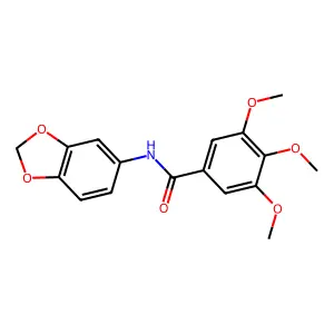 N-(1,3-苯并二氧代-5-基)-3,4,5-三甲氧基苯甲酰胺 structure