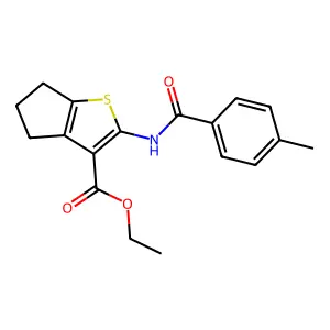 ethyl 2-(4-methylbenzamido)-5,6-dihydro-4H-cyclopenta[b]thiophene-3-carboxylate structure