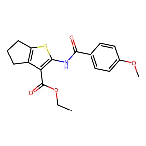 Ethyl 2-(4-methoxybenzamido)-4H,5H,6H-cyclopenta[B]thiophene-3-carboxylate structure