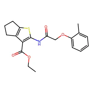 2-(2-o-Tolyloxy-acetylamino)-5,6-dihydro-4H-cyclopenta[b]thiophene-3-carboxylic structure