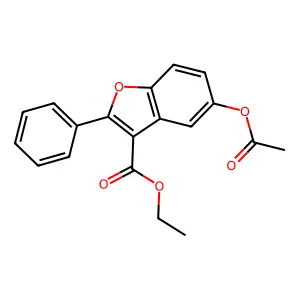 Ethyl 5-(acetyloxy)-2-phenyl-1-benzofuran-3-carboxylate structure