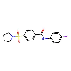 N-(4-iodophenyl)-4-pyrrolidin-1-ylsulfonylbenzamide structure