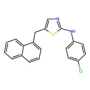 N-(4-chlorophenyl)-5-(naphthalen-1-ylmethyl)-1,3-thiazol-2-amine structure