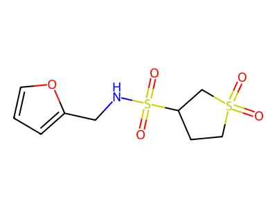 N-[(furan-2-yl)methyl]-1,1-dioxo-1lambda6-thiolane-3-sulfonamide structure