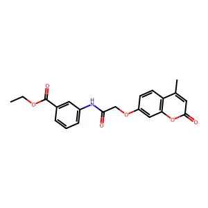 ethyl 3-({[(4-methyl-2-oxo-2H-chromen-7-yl)oxy]acetyl}amino)benzoate structure