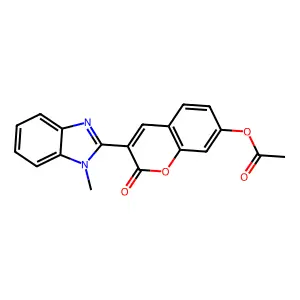 3-(1-Methyl-1H-benzo[d]imidazol-2-yl)-2-oxo-2H-chromen-7-yl acetate structure