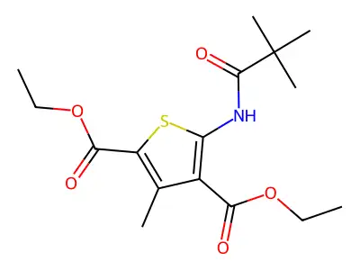 2,4-Diethyl 5-(2,2-dimethylpropanamido)-3-methylthiophene-2,4-dicarboxylate structure