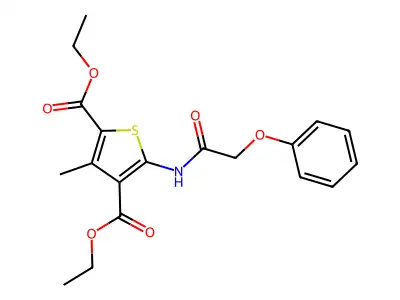 2,4-Diethyl 3-methyl-5-(2-phenoxyacetamido)thiophene-2,4-dicarboxylate structure
