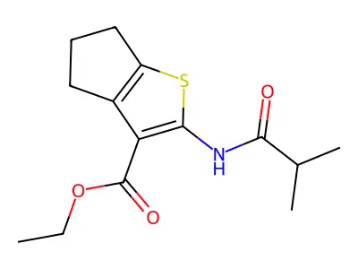 ethyl 2-(2-methylpropanamido)-4H,5H,6H-cyclopenta[b]thiophene-3-carboxylate structure
