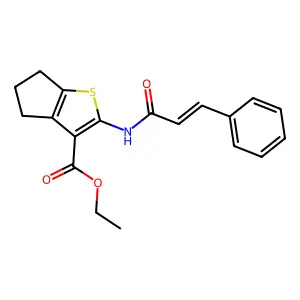 ethyl 2-(cinnamoylamino)-5,6-dihydro-4H-cyclopenta[b]thiophene-3-carboxylate structure