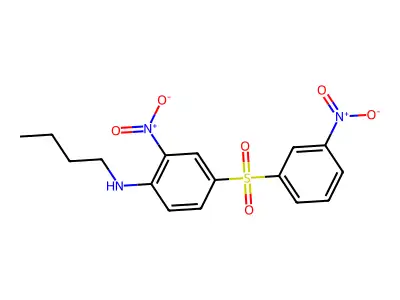 N-butyl-2-nitro-4-[(3-nitrophenyl)sulfonyl]aniline structure