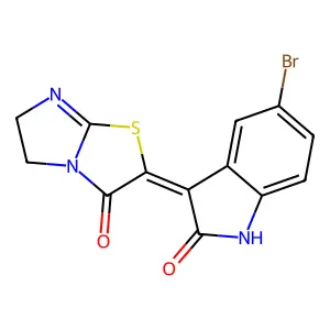 (3Z)-5-bromo-3-(3-oxo-5,6-dihydroimidazo[2,1-b][1,3]thiazol-2(3H)-ylidene)-1,3-dihydro-2H-indol-2-one structure