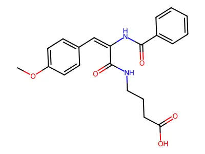 (E)-4-(2-benzamido-3-(4-methoxyphenyl)acrylamido)butanoic acid structure