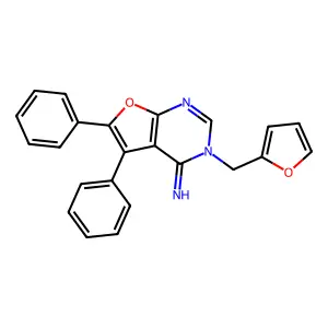 3-(Furan-2-ylmethyl)-5,6-diphenylfuro[2,3-d]pyrimidin-4-imine structure